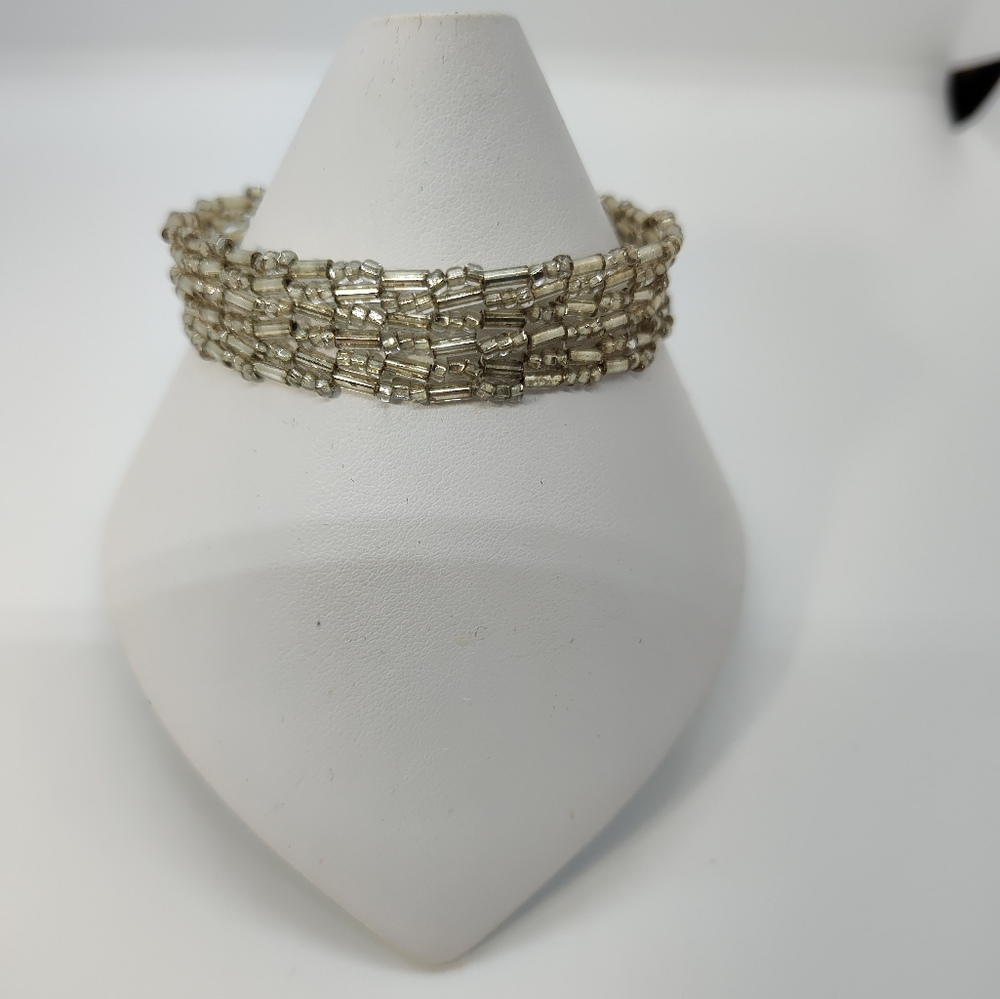 Silver Bracelet handmade glass beads